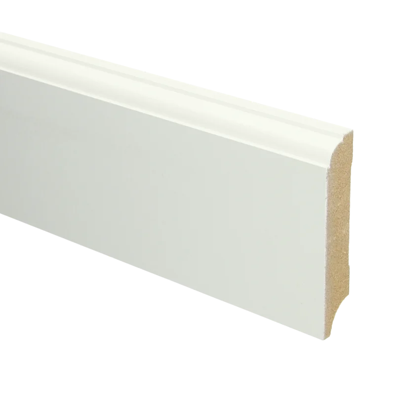 Tijdelijk Beschikbaar MDF Eigentijdse Plint 70x12 RAL 9010 Zuiver Wit 16046
